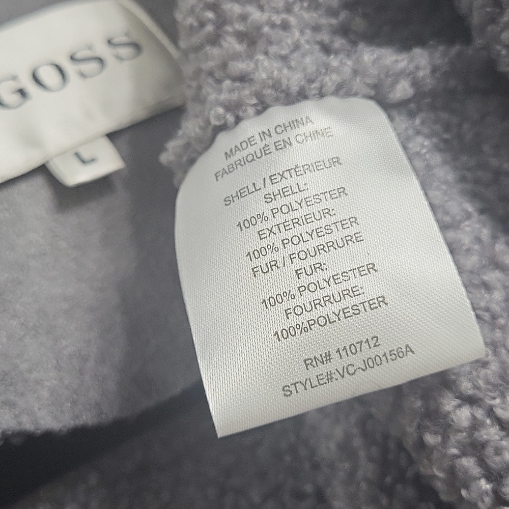 NWT Vigoss Grey Sherpa Faux Suede Open Blazer Cardigan Large - Picture 6 of 7